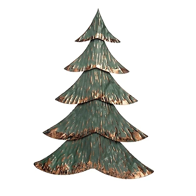 Green and Gold Finish Metal Christmas Tree