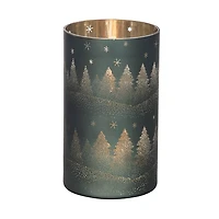 Green Pine Tree Pillar Candle Holder