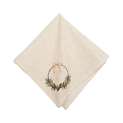 Christmas Pinecone Wreath Napkins, Set of 4