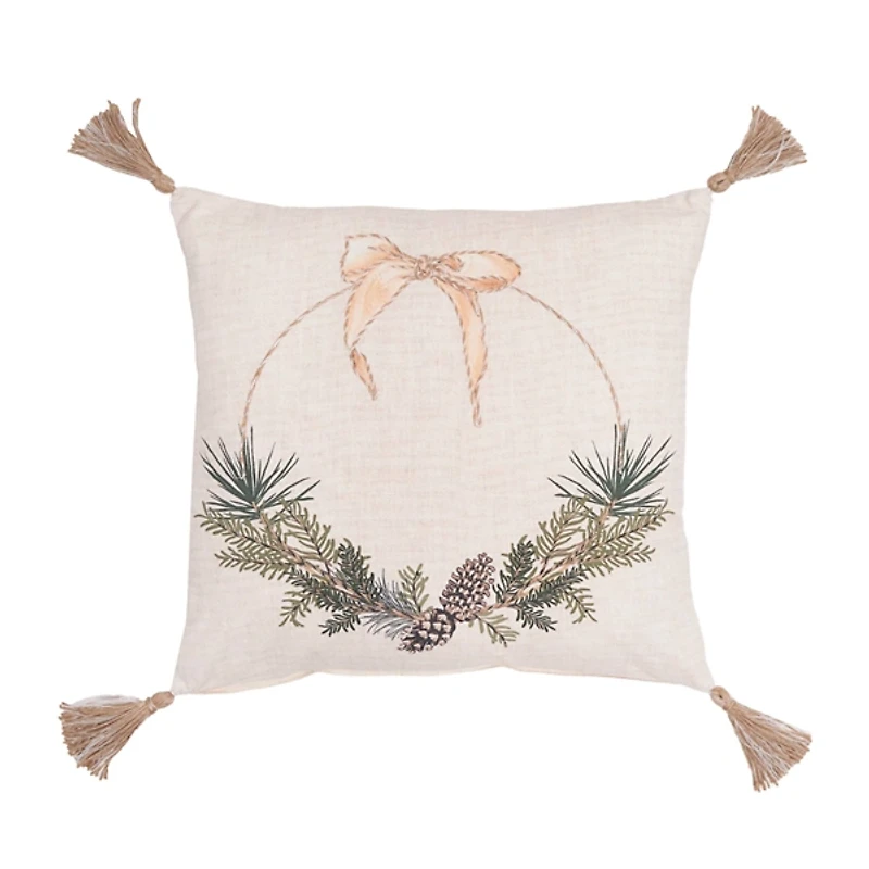 Pinecone Wreath Christmas Pillow