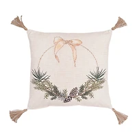 Pinecone Wreath Christmas Pillow