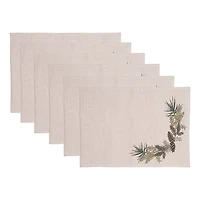 Christmas Pinecone Swag Placemats, Set of 6
