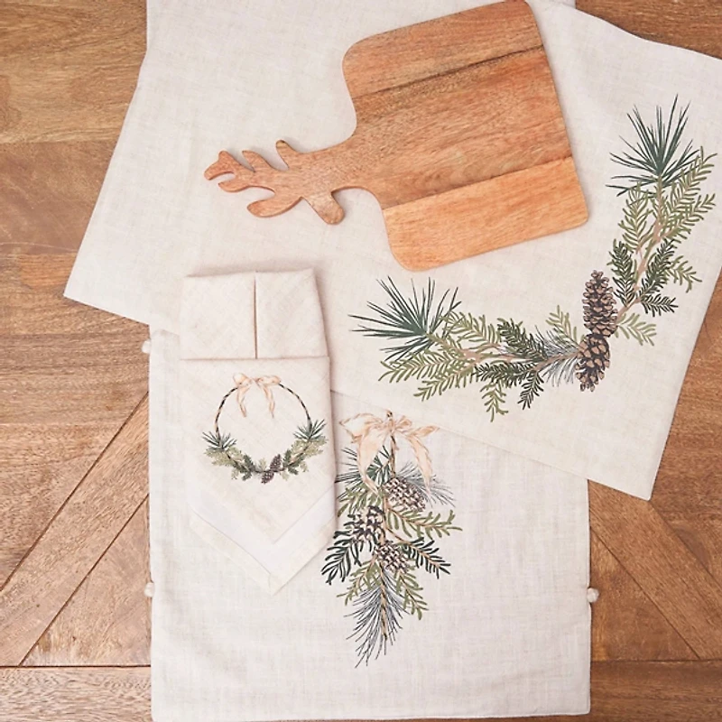 Christmas Pinecone Swag Placemats, Set of 6