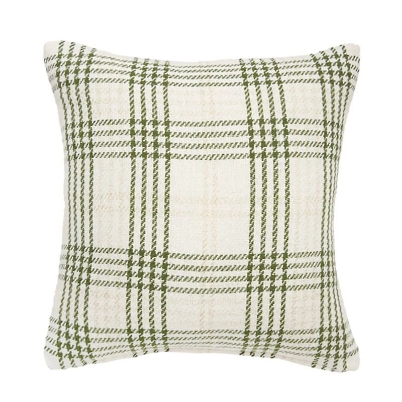 Sage Green and Gold Plaid Pillow
