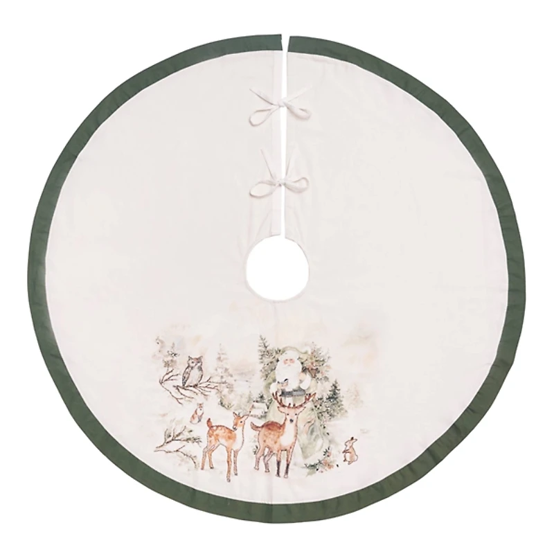 Woodland Santa Christmas Tree Skirt