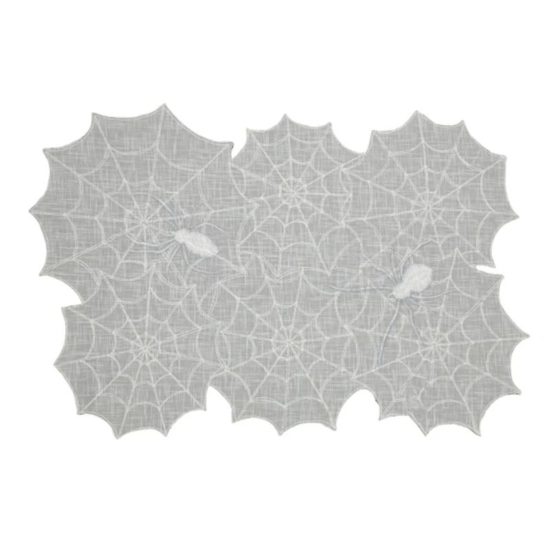 Black Spider Web Halloween Placemats, Set of 4