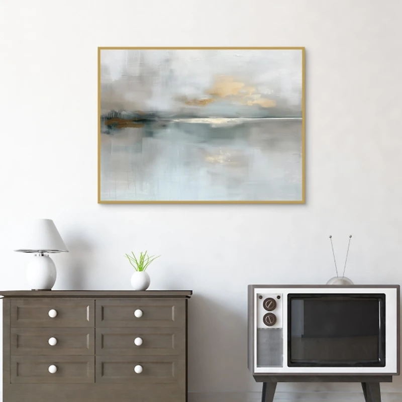 Morning Light Gold Framed Canvas Art Print
