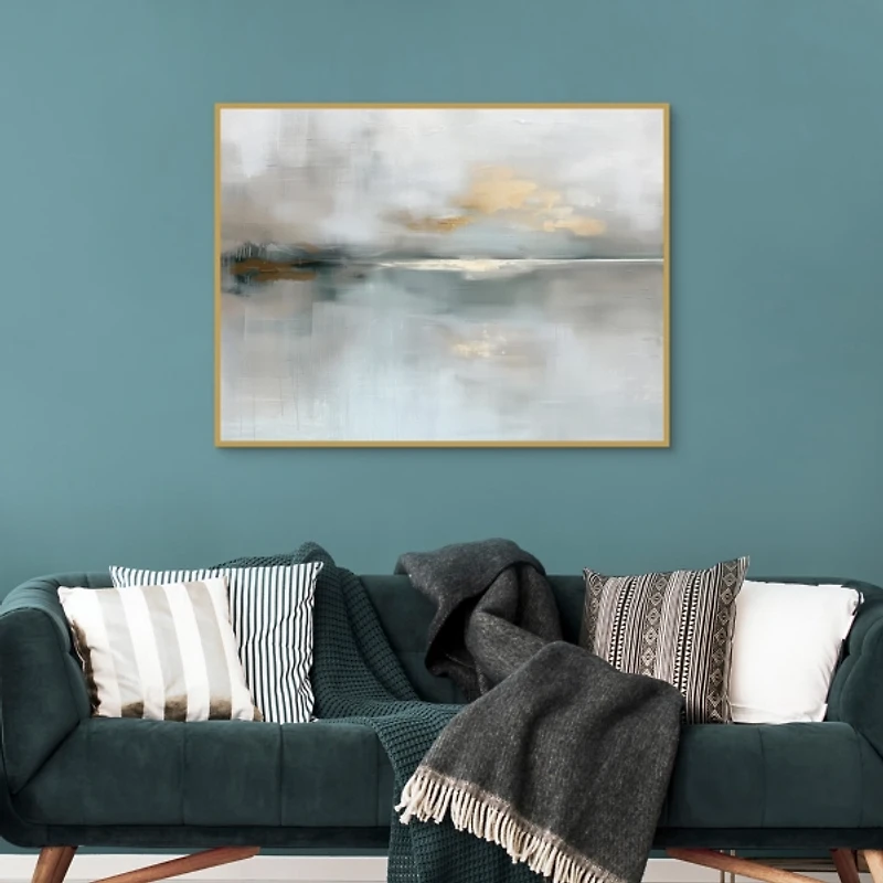 Morning Light Gold Framed Canvas Art Print