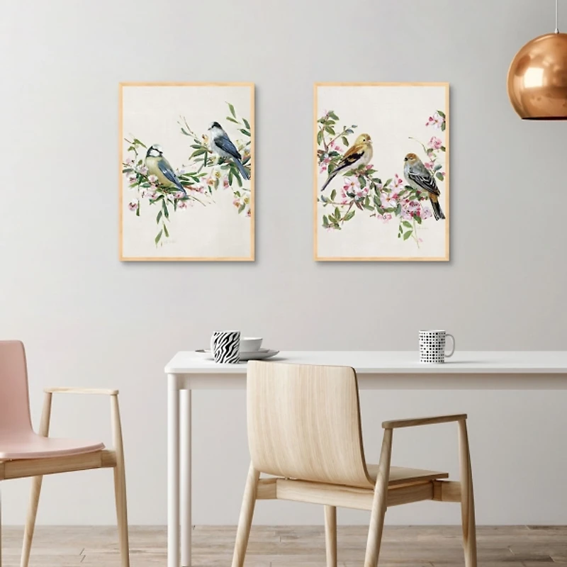 Songbird Duos Framed Canvas Art Prints, Set of 2