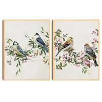 Songbird Duos Framed Canvas Art Prints, Set of 2