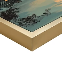 Full Moon Christmas Tree Framed Canvas Art Print