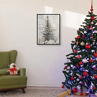 Christmas Tree on Paper Framed Canvas Art Print