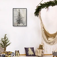 Christmas Tree on Paper Framed Canvas Art Print