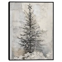 Christmas Tree on Paper Framed Canvas Art Print