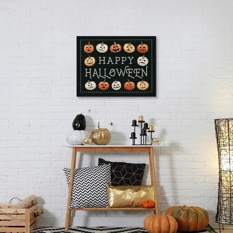 Happy Halloween Jack O Lanterns Framed Print