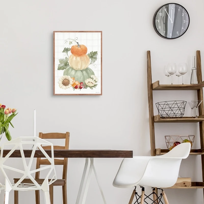 Simple Harvest Pumpkin Framed Canvas Art Print