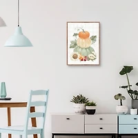 Simple Harvest Pumpkin Framed Canvas Art Print