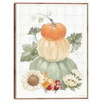 Simple Harvest Pumpkin Framed Canvas Art Print