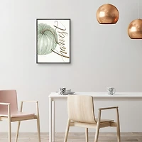 Green Harvest Pumpkin Framed Canvas Art Print