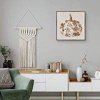 Brown Floral Pumpkin Framed Canvas Art Print