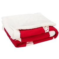 Red Christmas Cedar Sherpa Throw