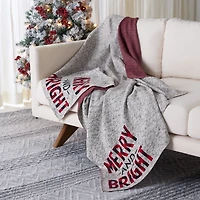 Gray Merry and Bright Throw