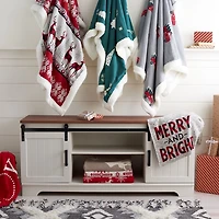Gray Merry and Bright Throw