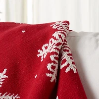 Red Holiday Snowflake Throw