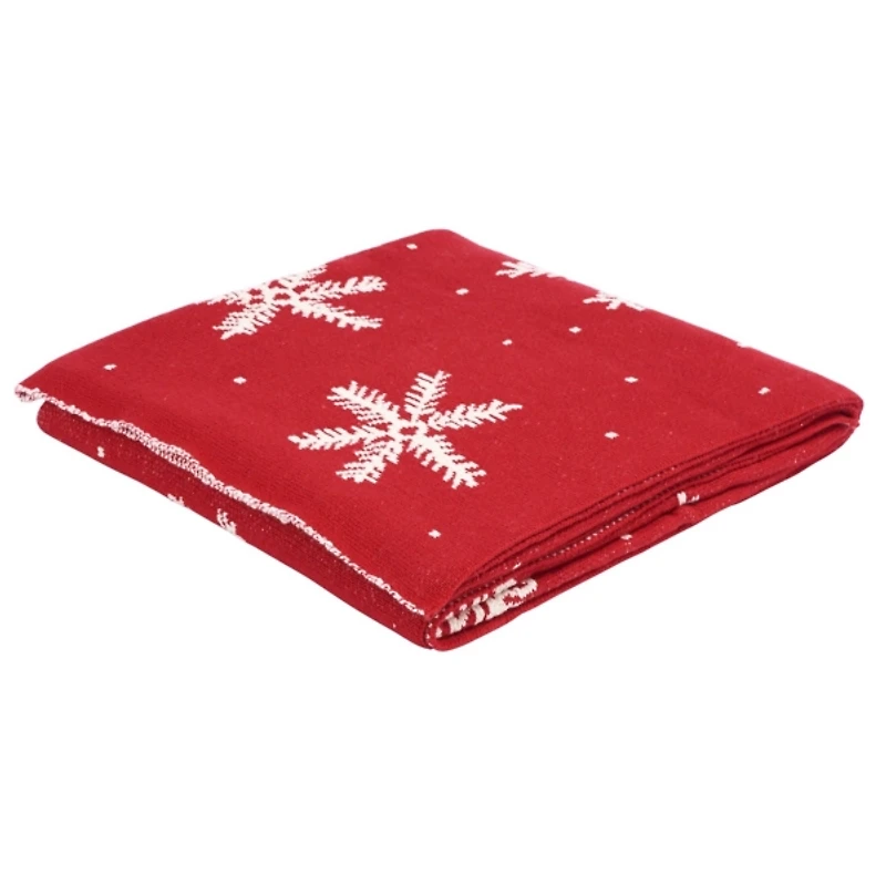 Red Holiday Snowflake Throw