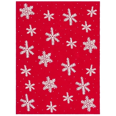 Red Holiday Snowflake Throw