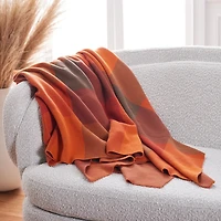 Orange Plaid Throw