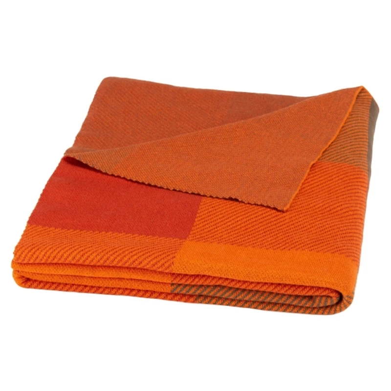 Orange Plaid Throw