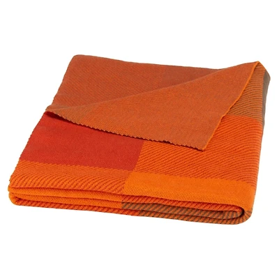 Orange Plaid Throw