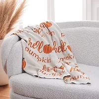 Orange Hello Pumpkin Throw