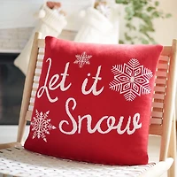 Red Let it Snow Christmas Pillow