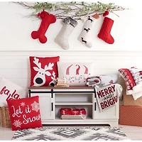 Red Let it Snow Christmas Pillow