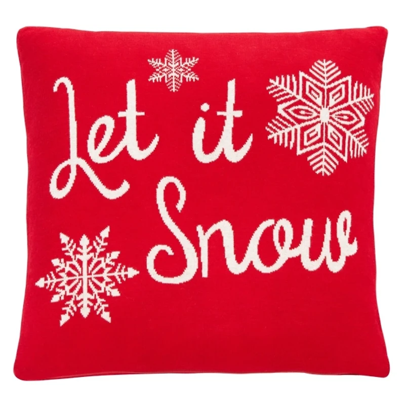 Red Let it Snow Christmas Pillow