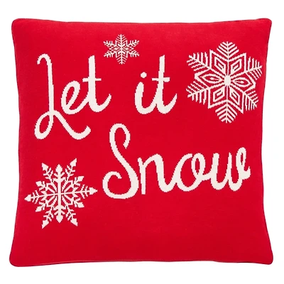 Red Let it Snow Christmas Pillow