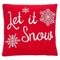 Red Let it Snow Christmas Pillow