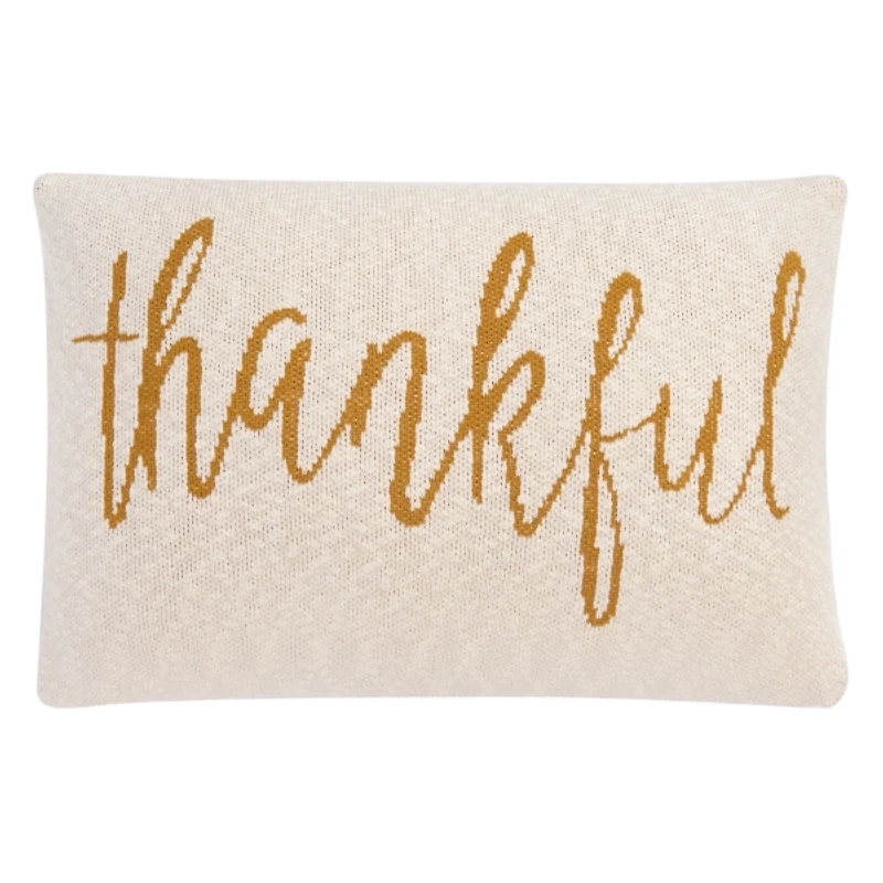 Beige Thankful Lumbar Pillow