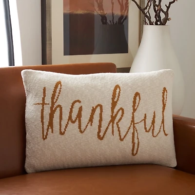 Beige Thankful Lumbar Pillow