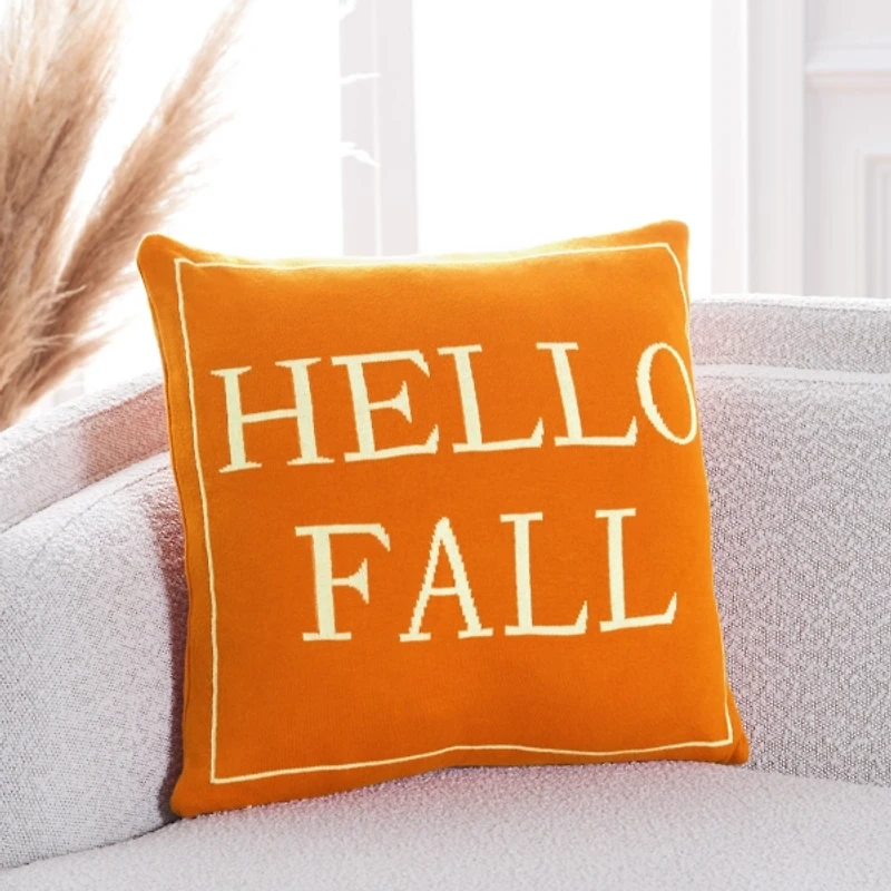 Orange Hello Fall Pillow