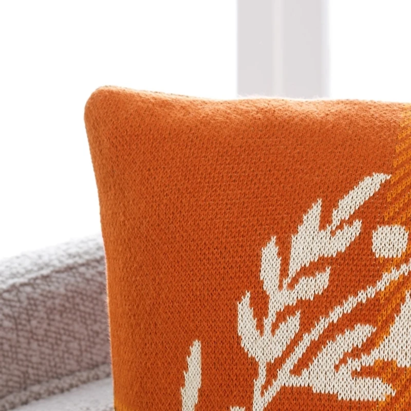 Orange Plaid Hello Pumpkin Pillow