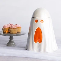 White Iridescent Ghost Cookie Jar