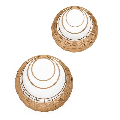 Wicker Wall Baskets, Set of 2