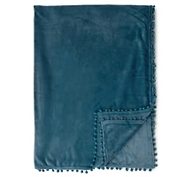 Cornflower Plush Pom Pom Throw