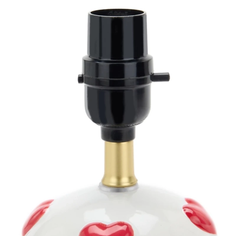 Red Hearts Ceramic Table Lamp