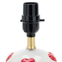 Red Hearts Ceramic Table Lamp