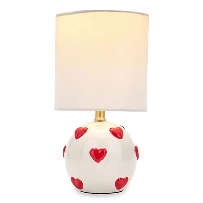 Red Hearts Ceramic Table Lamp