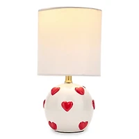 Red Hearts Ceramic Table Lamp